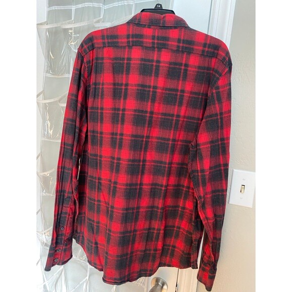 American Eagle Slim Fit Flannel Red Black Plaid Men's Size XXL EUC - Picture 4 of 4